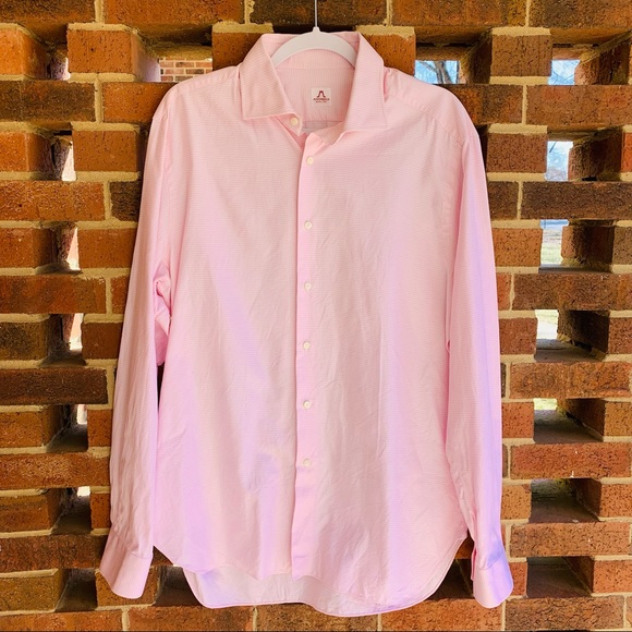 mattabisch Other - Mattabisch mens cotton pink and white button up shirt size 17 1/2